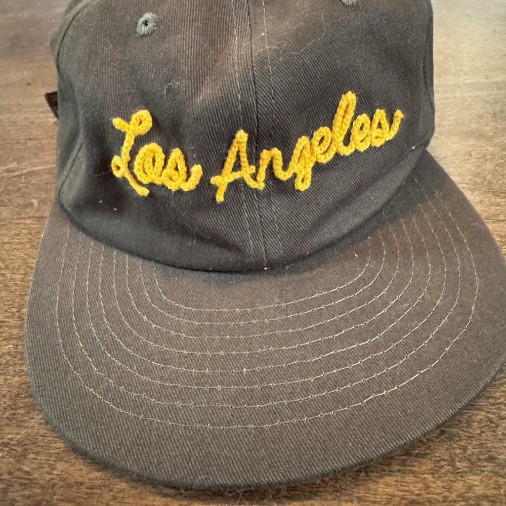 Los Angeles Weld Mfg Beige Cotton Adjustable Embroidered Baseball Cap Dad Hat